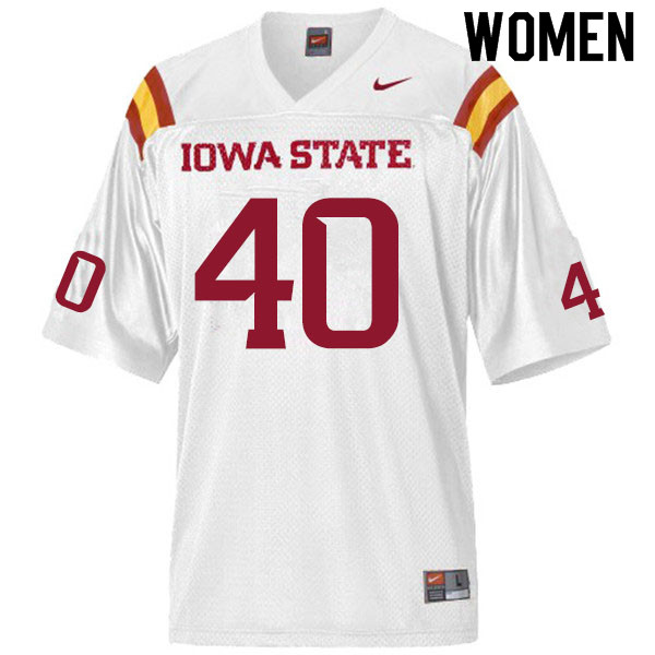 Iowa State Cyclones Women's #40 Will Zahradnik Nike NCAA Authentic White College Stitched Football Jersey JB42V87AJ